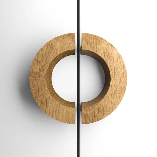 C shape half semicirle pull handle luxury style oak