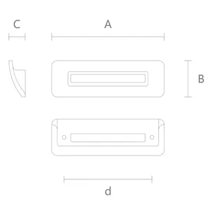 Rectangle cabinet handle with a hole oak - 1