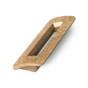 Rectangle cabinet handle with a hole oak - 3
