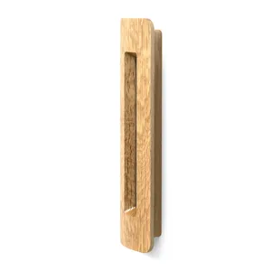 Rectangle cabinet handle with a hole oak - 2
