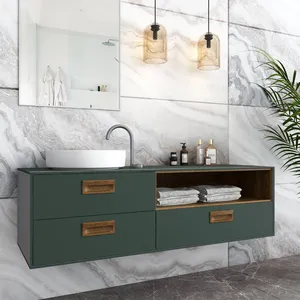 Recessed cabinet pull handle rectangular solid wood - 3