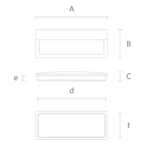 Recessed cabinet pull handle rectangular oak