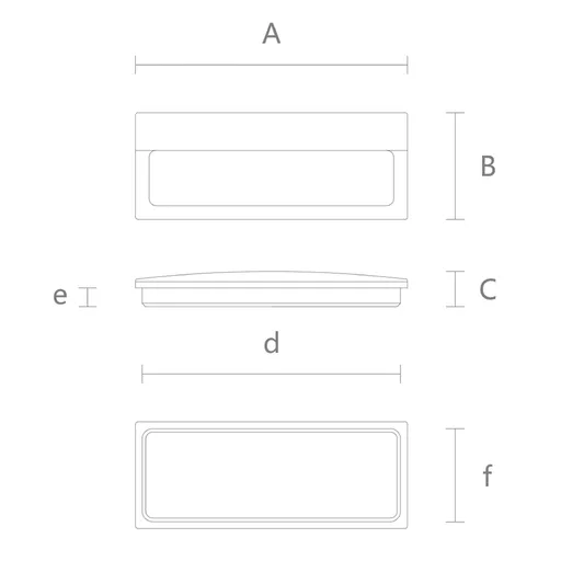 Recessed cabinet pull handle rectangular oak
