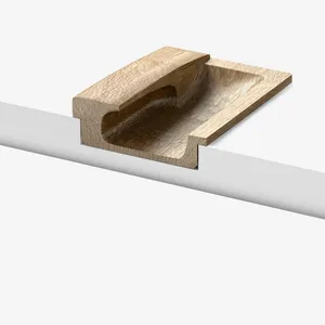 Recessed cabinet pull handle rectangular beech -2