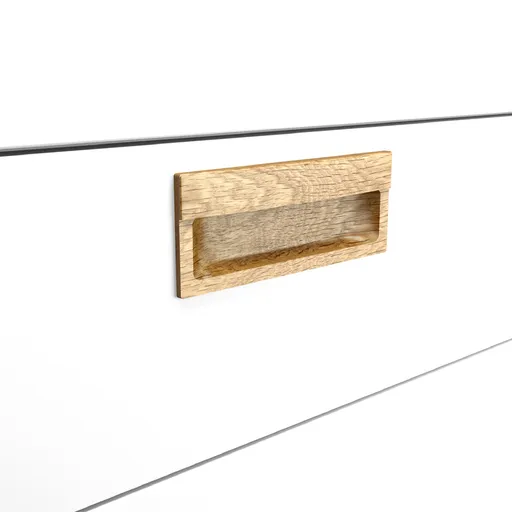 Recessed cabinet pull handle rectangular beech -3