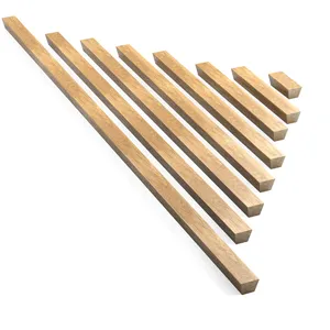 Vertical rectangular pull handle for cabinets from natural wood