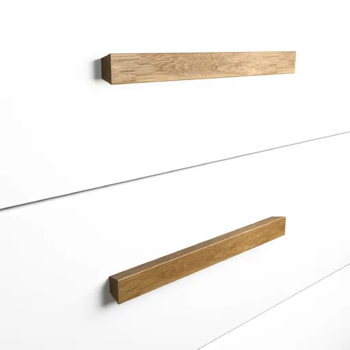Vertical rectangular pull handle from oak