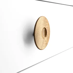 HL-035 Solid wood circular disk cabinet handle