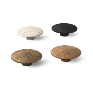 Minimalist convex round hardwood knob handle for cabinets Minimalist convex round hardwood knob handle for cabinets