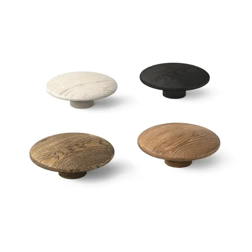 HL-036M Minimalist convex round hardwood knob handle for cabinets