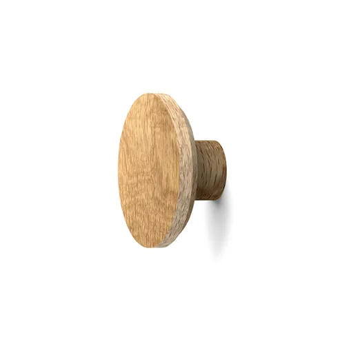 HL-039 Flat round cabinet knobs solid oak - 2