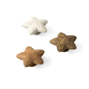 Adorable solid hardwood star knob handle for kids' cabinets