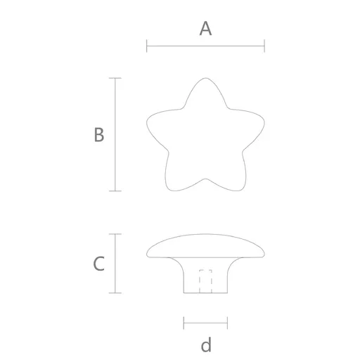 HL-044 Star-shaped cabinet knobs oak