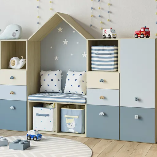 Solid wood rectangular kids constructor block handle