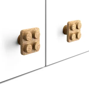 rectangular kids constructor block handle for furniture from oak