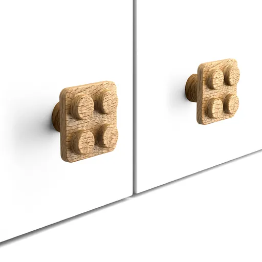 rectangular kids constructor block handle for furniture from oak