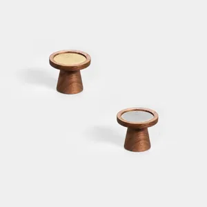 round wood and metal knob handle for cabinets