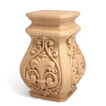 Sqaure column pedestal, Ornate wooden base Sqaure column pedestal, Ornate wooden base