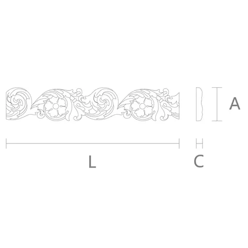 Oak Pierced frieze moulding with acanthus leaf
