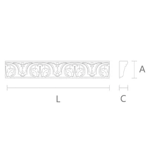 Wood moulding with with acanthus leaf antique
