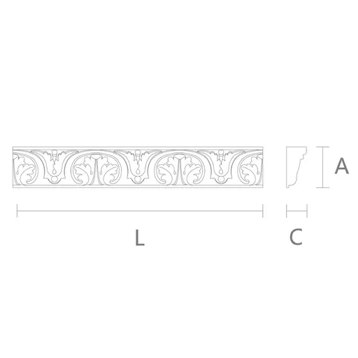 Wood moulding with with acanthus leaf antique