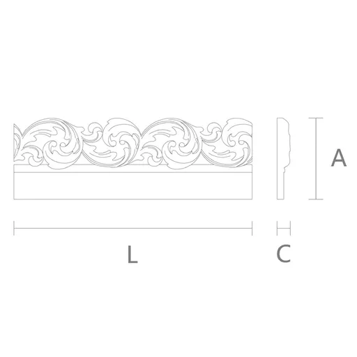 Oak Acanthus scroll pierced moulding Antique style