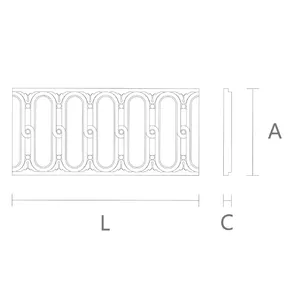 Carved wide oval ribbon decorative
