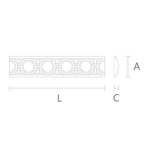 Decorative moulding with rosettes beech