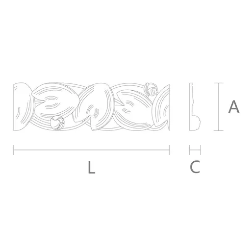 Pierced openwork moulding with lilies from beech