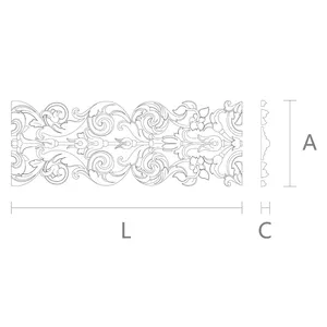 Wide openwork trim moulding floral from oak and beech