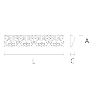 K-074 Floral lamb's tongue moulding from oak