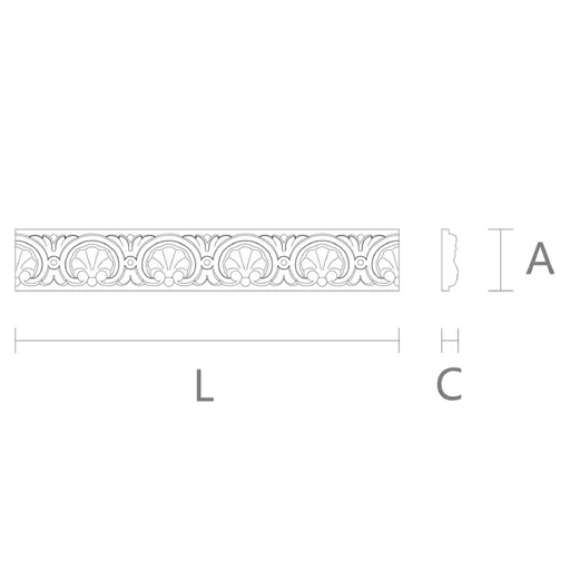 Sea shell wood moulding rococo style from oak