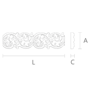 Wood Pierced frieze moulding with grape leaves