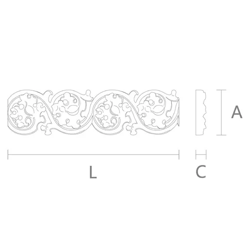 Wood Pierced frieze moulding with grape leaves