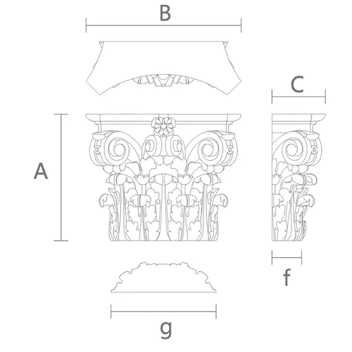 Ornamental column tops Composite order
