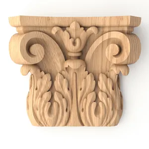 Corinthian capital for wood pilasters with acanthus leaves and volutes Corinthian capital for fluted pilaster with acanthus leaves and volutes