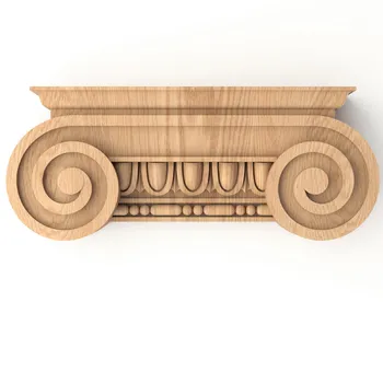 Architectural wood capitals with bead moulding and egg and dart motif