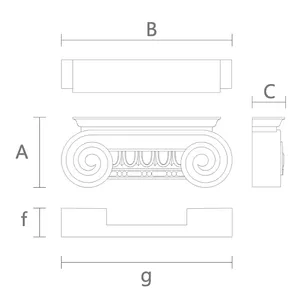 KL-006 Architectural wood capitals with bead moulding