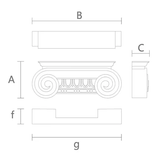KL-006 Architectural wood capitals with bead moulding