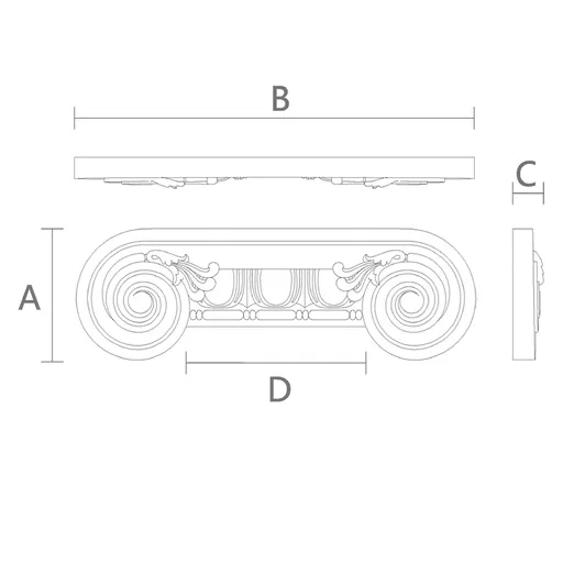 Oak classical wooden capital designs for pilaster