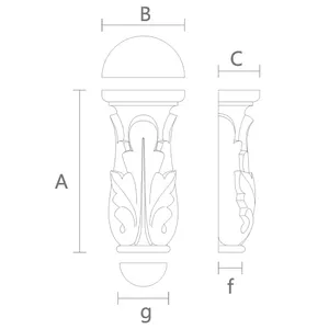 KL-031 Column tops half-round with acanthus leave from beech