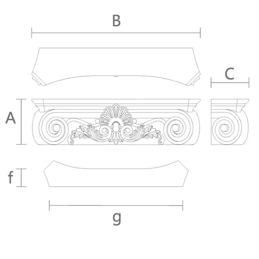 KL-033 Pilaster capital Corinthian from beech