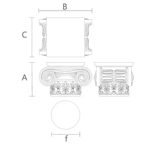 Luxury wood column tops Ionic order from beech - 1