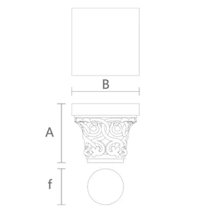 Decorative wooden capitals with openwork ornament from oak