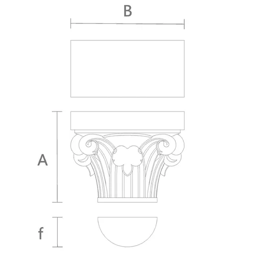 KL-037.01 Fluted column tops half-round gothic style