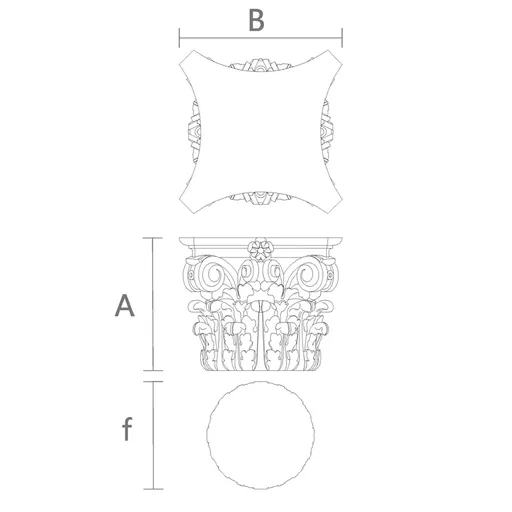Wood decorative capital for round column
