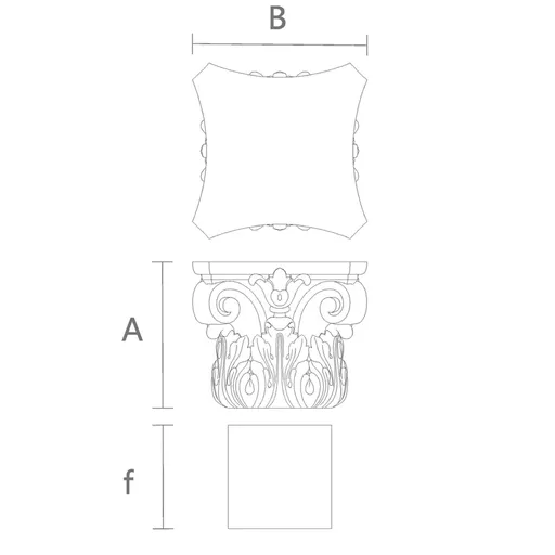 KL-039 Capital for square column with accanthus leaves