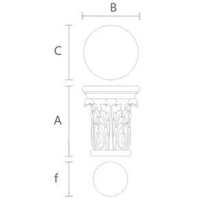 Capital for round column with acanthus leaves from oak