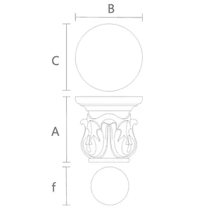 Carved wood column capital