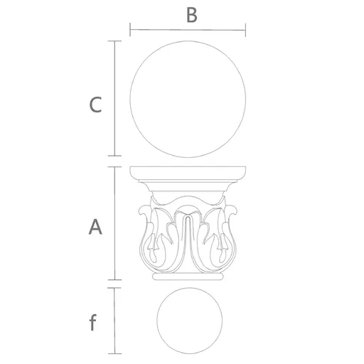 Carved wood column capital